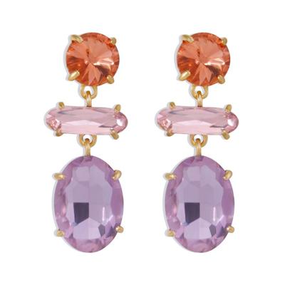Diamond-Encrusted Earrings Temperament Ladylike Lady Style Medieval Earrings Exaggerated Color Contrast Multi-Faceted Earrings