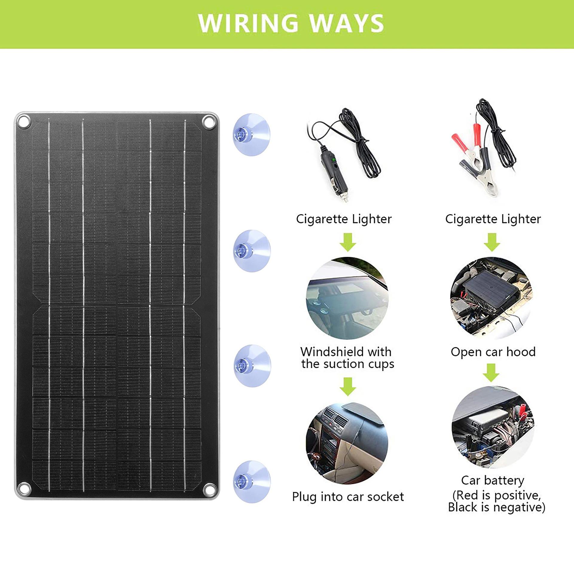 

JMUYTOP 12V Solar Trickle Charger for Car Battery Solar Battery panel Maintainer for Car Truck Boat RV Motorcycle Marine Trailer