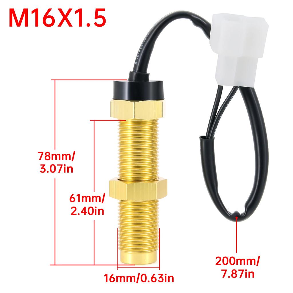 M16X1.5 M18X1.5 Drehzahlmesser Sensor 200mm Kabellänge Auto LKW Yacht Boot Sensor Passend für Diesel Drehzahlmesser Dieselmotor