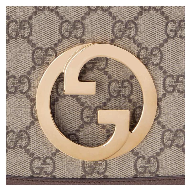 Gucci Blondie Metal Double G Logo Detachable Wrist Strap Gold Tone Accessories Canvas Handbag Wrist Bag Clutch Mini Men Ebony