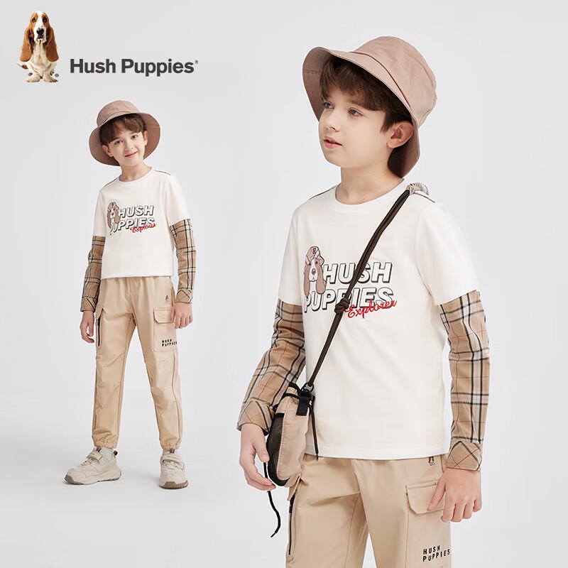 Hush Puppies Boys' Spliced Plaid Long-Sleeve T-Shirt