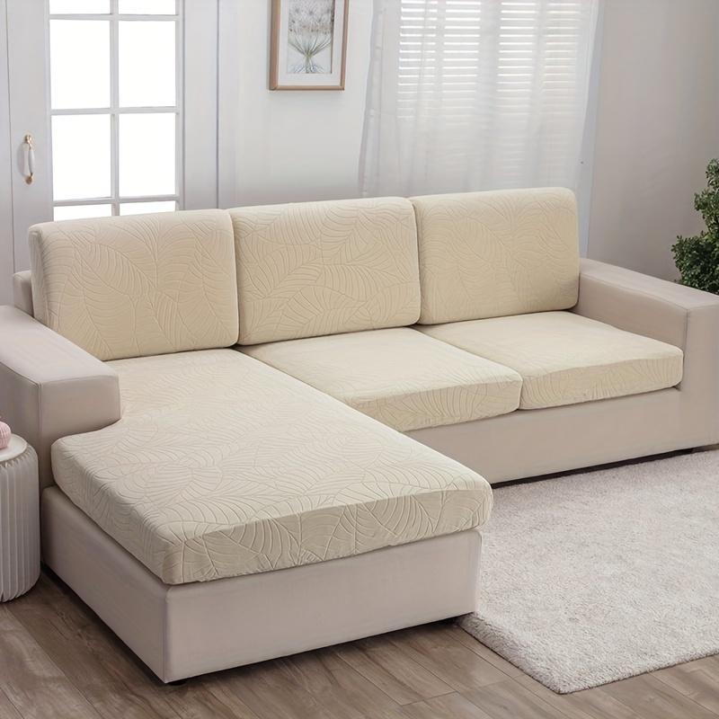 Large Leaf Jacquard Sofa Cover,  Cat Scratch Resistant, Stretchable,Durable Elastic Sofa Cover for Bedroom, Office, Living Room Home Decor
