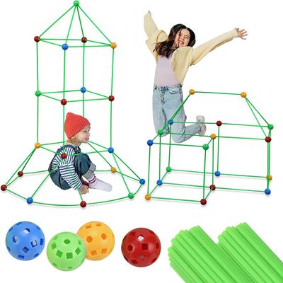 1 Set Kids Fort Building Kit Glow-in-the-dark Fort Builder Construction Game DIY Indoor Outdoor Educational