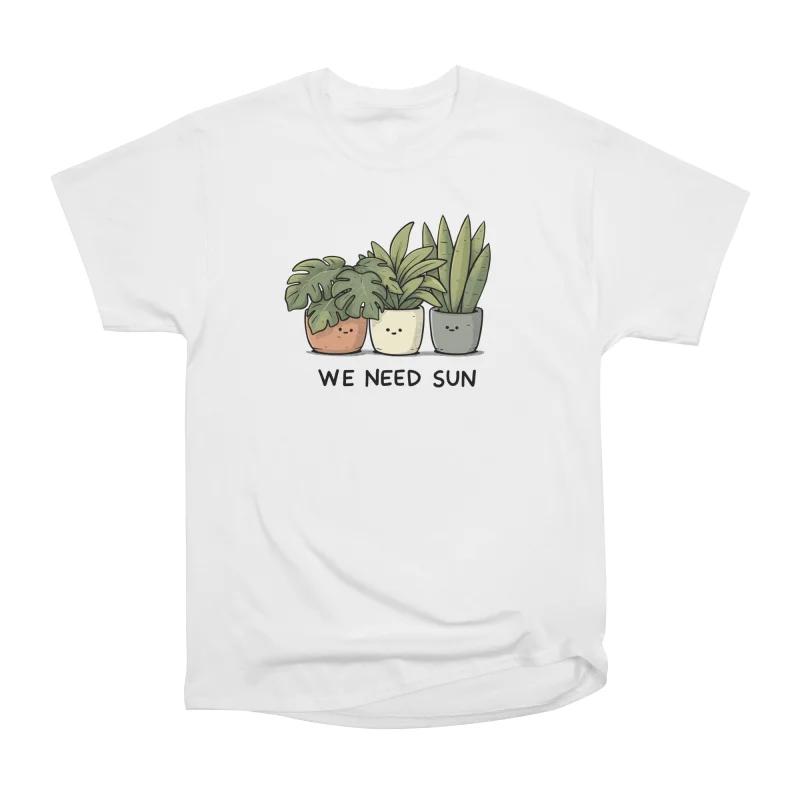 

Men Casual Shirts Short Sleeves WE NEED SUN Tees Oversized T-shirts S белый