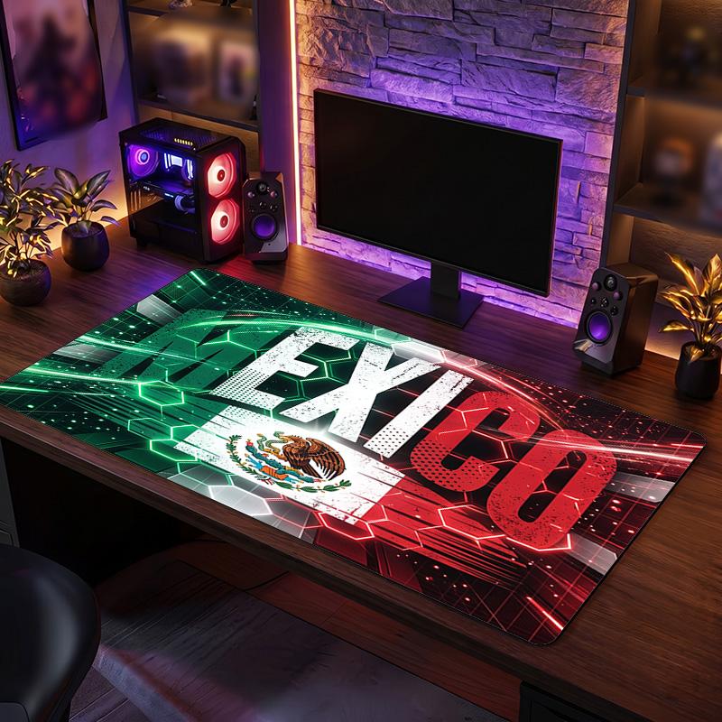 Mexico footbal Crest Mouse Pad, Extended Non Slip Rubber Desk Mat for Gaming Office Laptop Fan Gift