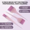 3pcs Hair Dye Brush Long Handle DIY Multiple Sizes Precise Application Compact Tint Brushes for Hair Coloring Glitter Pink Dot