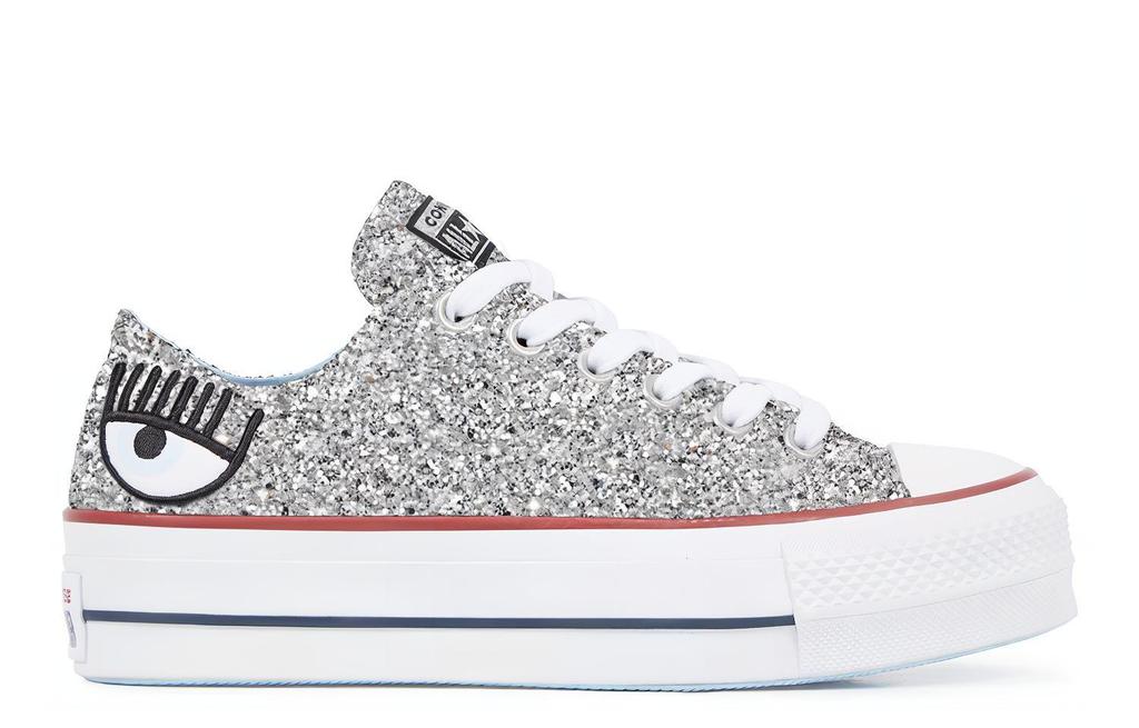 Chuck Taylor All Star Chiara Ferragni x Chuck Taylor All Star Wmns Converse Lift Ox 'Silver Red' Women's 563833C