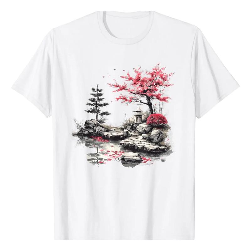 Camiseta De Jardim Budista Cherry Blossom S разноцветный