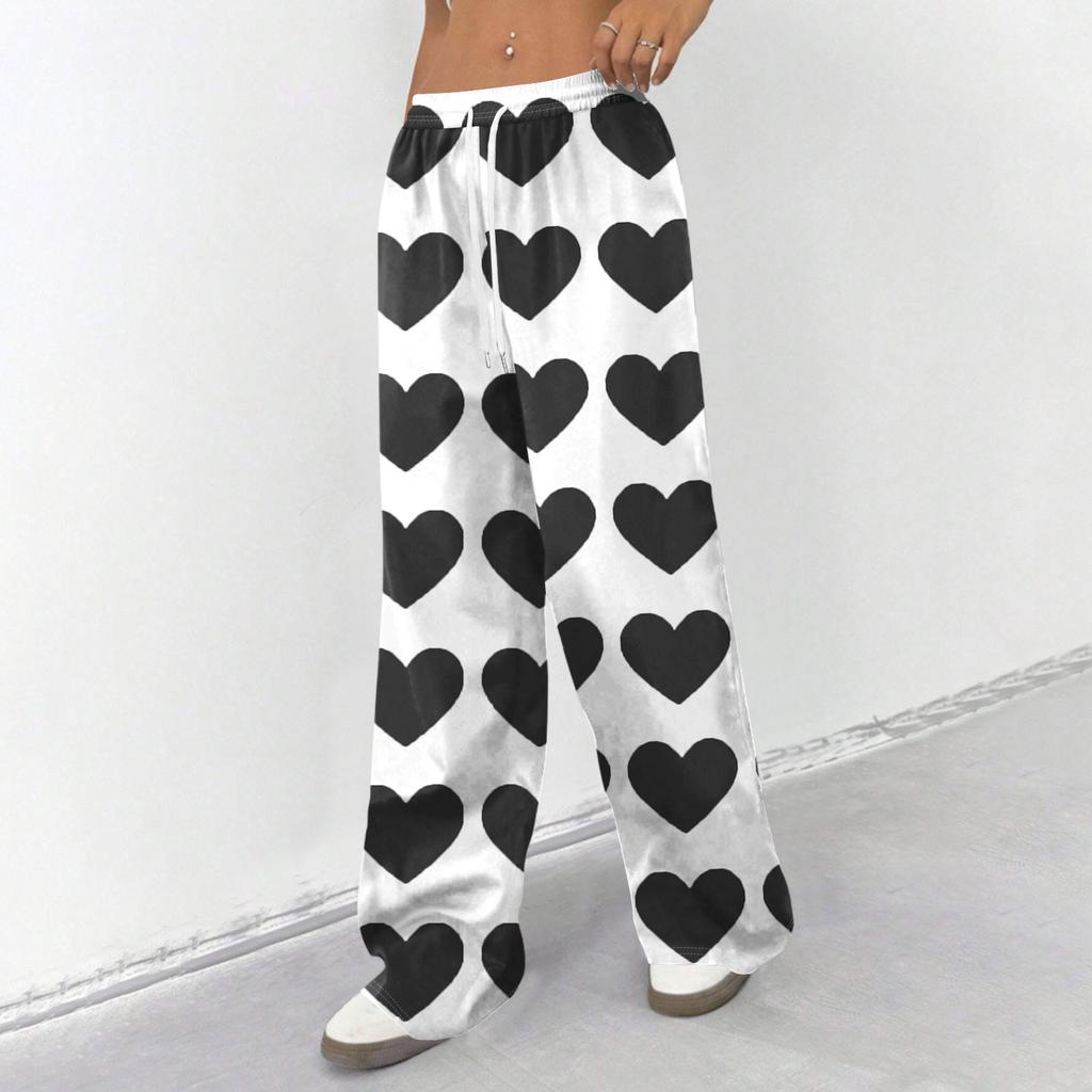 Women's Casual And Fashionable  Elastic Waist Loose Wide Leg Pants