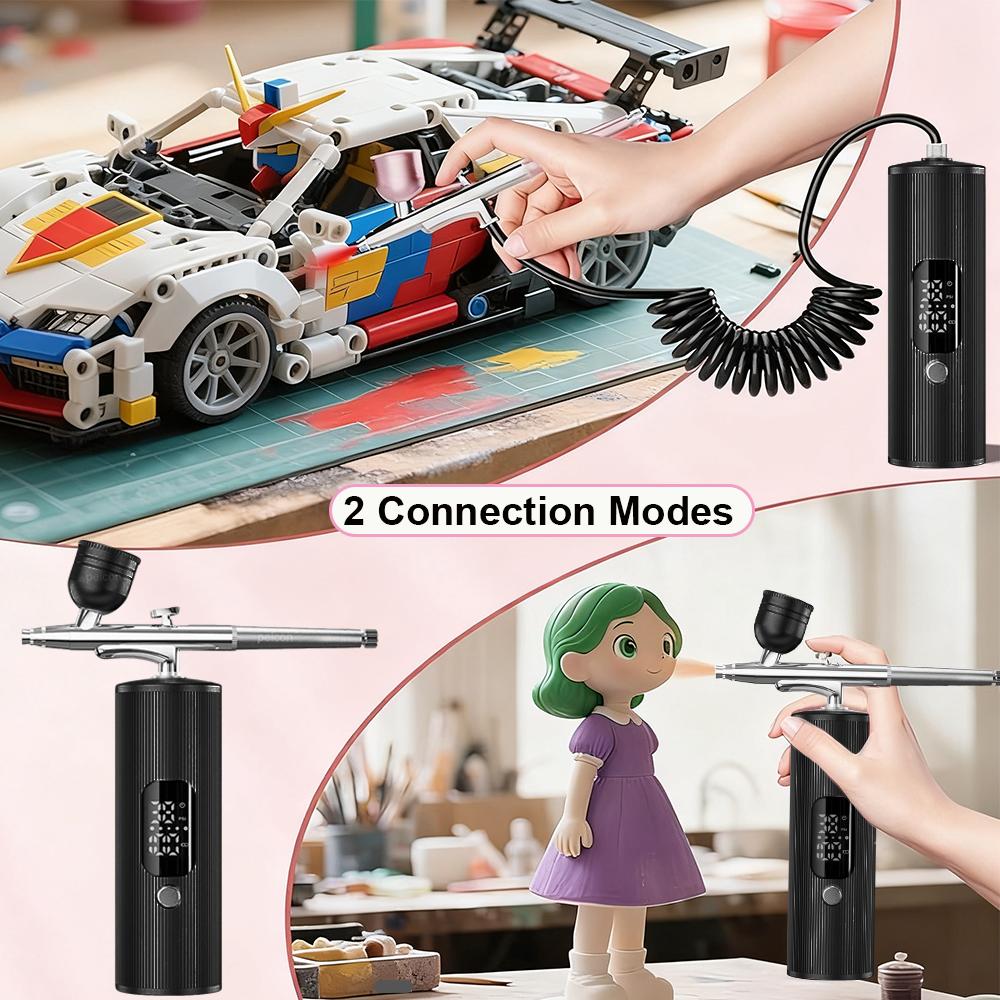 Airbrush Nail with Compressor Portable Airbrush for Nails Art Painting Crafts Rechargeable Handheld Air Brush with Compressor