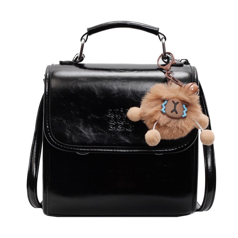 Vintage Maillard High Quality Oil Wax Leather Portable Small Square Bag Ladies Commuter Niche College Style Backpack