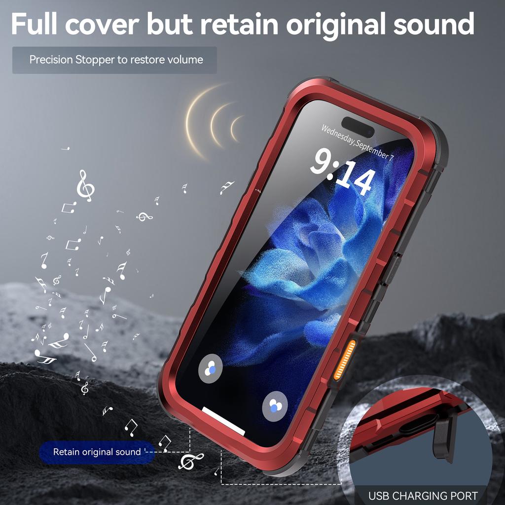 SHELLBOX M Series For iPhone 16 Pro IP68 Waterproof Case Metal Diving Phone Cover Compatible with MagSafe