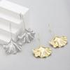 Long Ginkgo Leaf Alloy Texture Leaf Earrings Earrings Exaggerated And Personalized Fashion Trending Ear Hooks Women