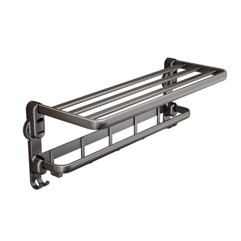 cmaos 70cm Suction Cup Bathroom Towel Rack with Hooks