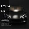 1:24 Alloy Tesla Sports Car Model Die-cast Metal Toy Car Convertible Toy with Charging Pile Boy Gift Collective Home Decoration Collection Ornaments