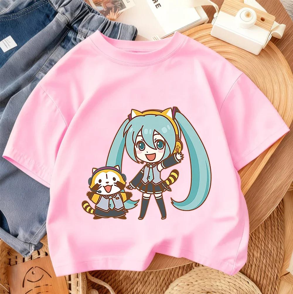 Fashion Children T Shirt Hatsune Miku Cute Kawaii Design Boys Girls Summer Street Style Crew Neck Outfit 314 Years