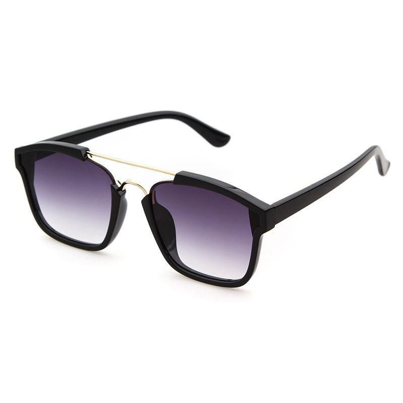 Fashion Pilot Flat Top Sunglasses Men Vintage Square Film Mirror Blue Lens UV400 Protection Stylish Eyewear
