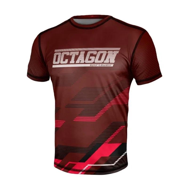 Sommer Fans Achteckig X RFA Fightwear Herren 3D-Druck Atmungsaktiv Schnelltrocknend Motorrad Sport Fitness Kurzarm T-Shirt