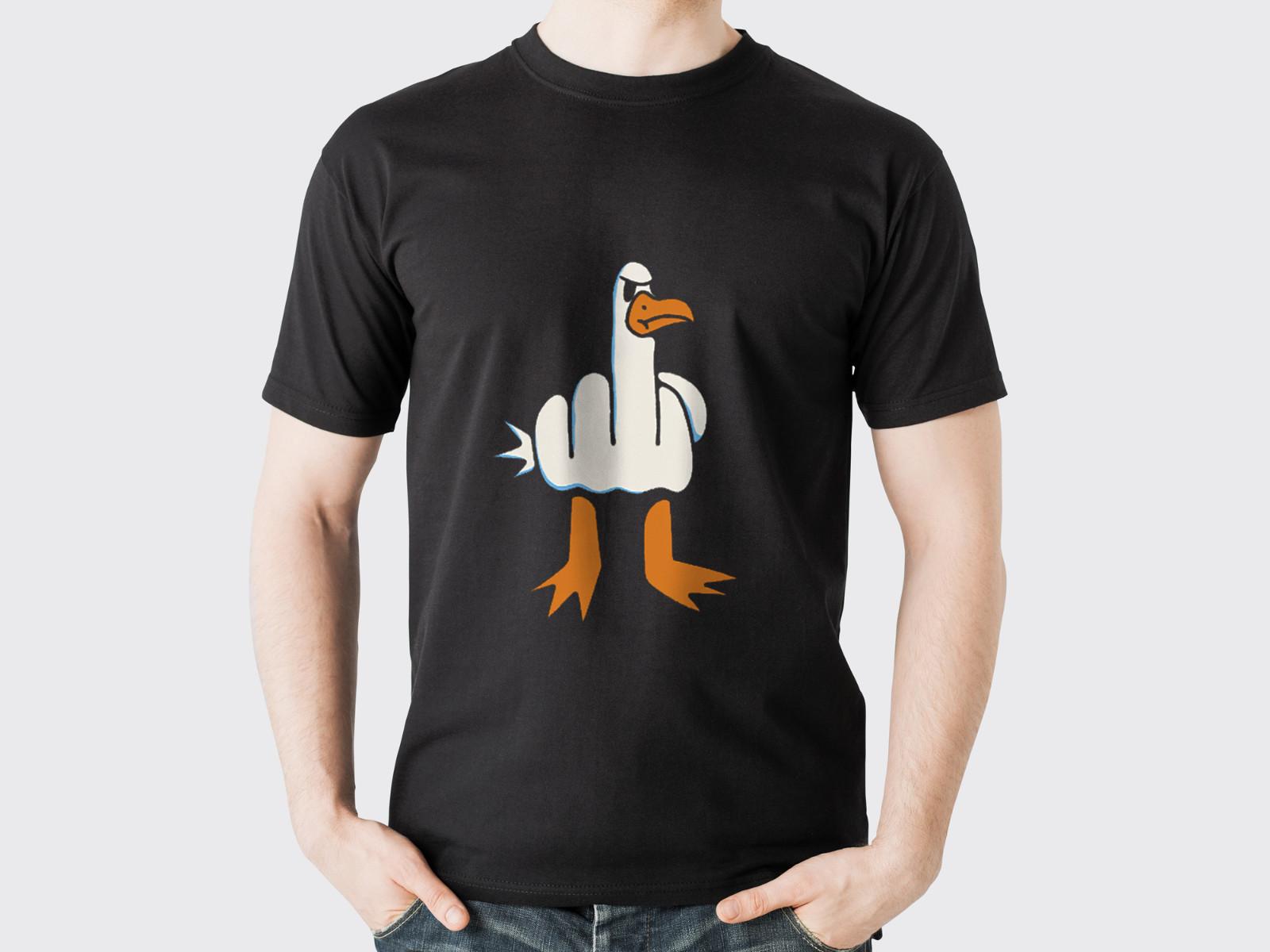 

Men s Funny Rude Seagull T-Shirt 100% Cotton Tee Novelty Gift Top Regular Fit 5XL різнокольоровий