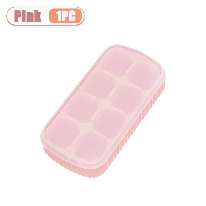 

1/2/4PCS 8 Grids Silicone Ice Cube Tray with Lid Reusable Ice Mold Kitchen Bar Tools Square Ice Cube Mould for Whisky Cold Drink