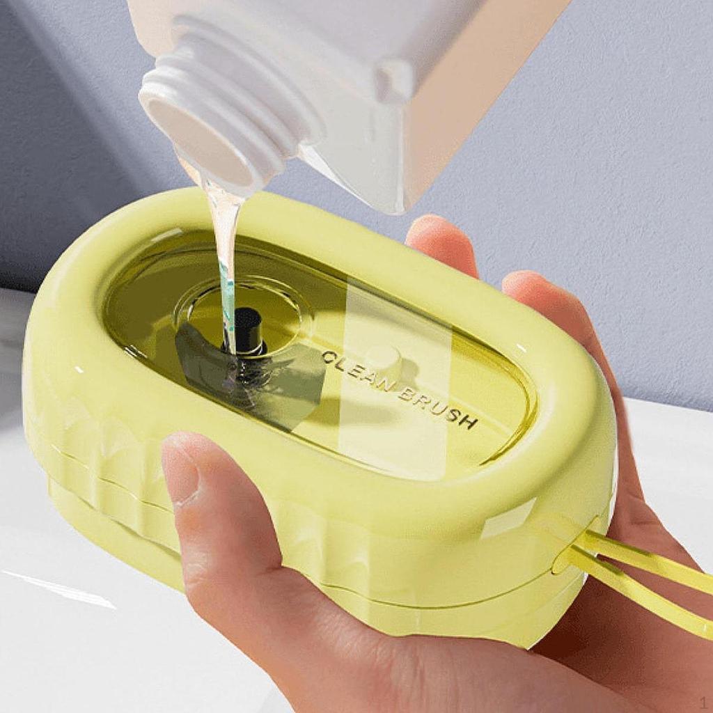 Cleaning Brush with Soap Dispenser Clothes Shoes Washing Roller Portable Bathroom Cleaner for