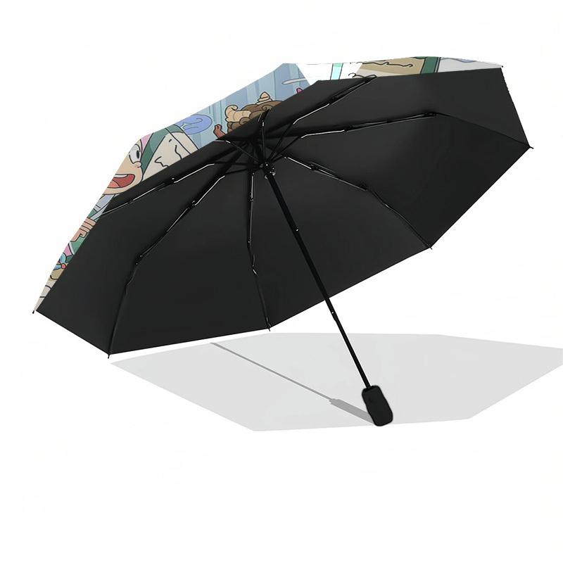 1pc Outdoor Umbrella with Anime Characters, Automatic Opening/Closing, Portable 3-Fold Design, 8-Rib Iron Frame - Perfect Gift for Fans, Traveler
