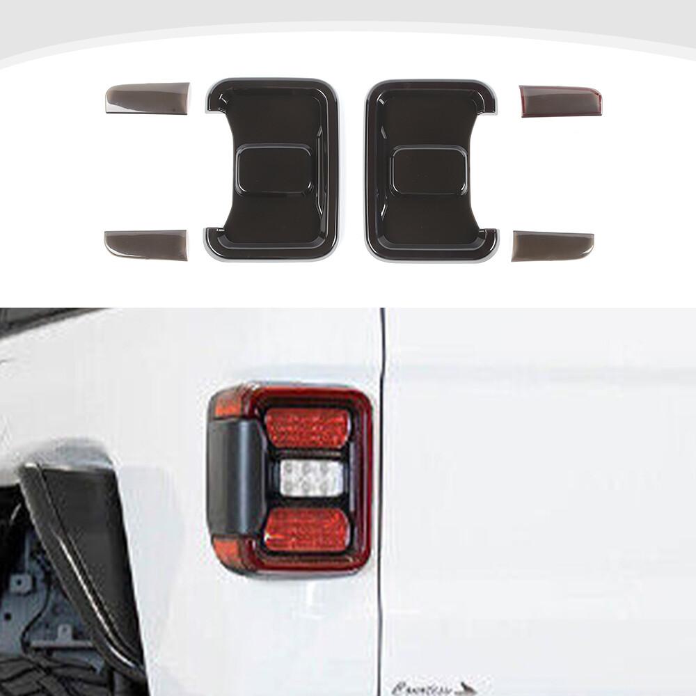 Smoked Rear Taillight LED/ Halogen Lamp Trim Cover For Jeep JT Gladiator -25 6Pcs LED taillight cover