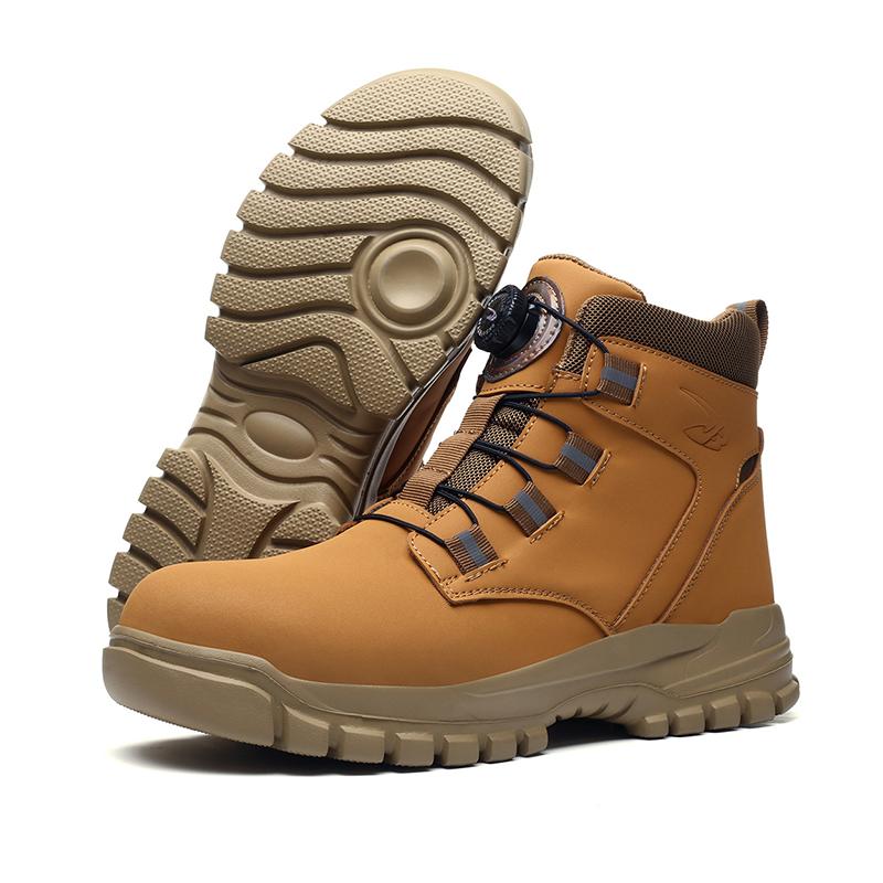 Rotating Button Work Shoes for Men Steel Toe Boots Anti Shock Anti Puncture Work Sneakers Non Slip Waterproof Work Safety Shoes