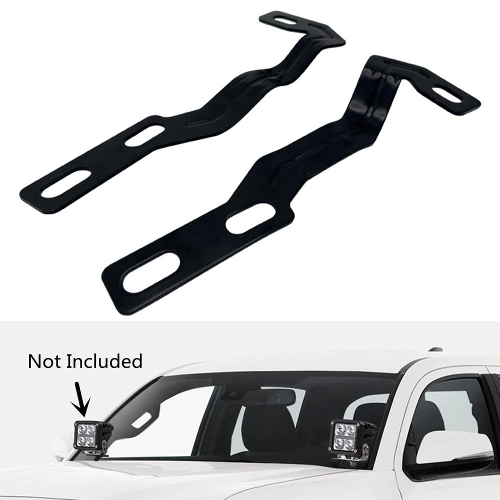 Engine Hood Hinge Ditch LED Light Mounting Brackets For Toyota Tacoma 2016-2021