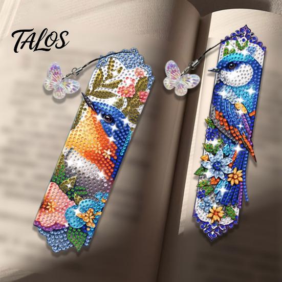 Halloween Party Favors And Crafts Faux Diamond Art Bookmark Kit, Book Marker DIY Handmade Materials Animal Bird Page Crafting Kit for Adults,