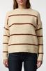 Women's Elegance Style Sweater Stone Boucle Striped Knitwear Sweater