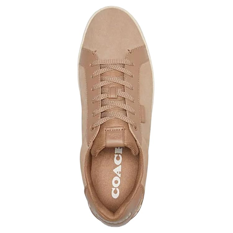 Coach Lowline Round Toe Lace-Up Low-Top Sneakers Men Sneakers Gray Brown CU014-TAU