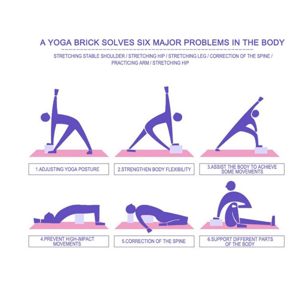 Barevné jógové bloky Protiskluzové pilates cihly Nová posilovací pěnová cihla Sportovní potřeby
