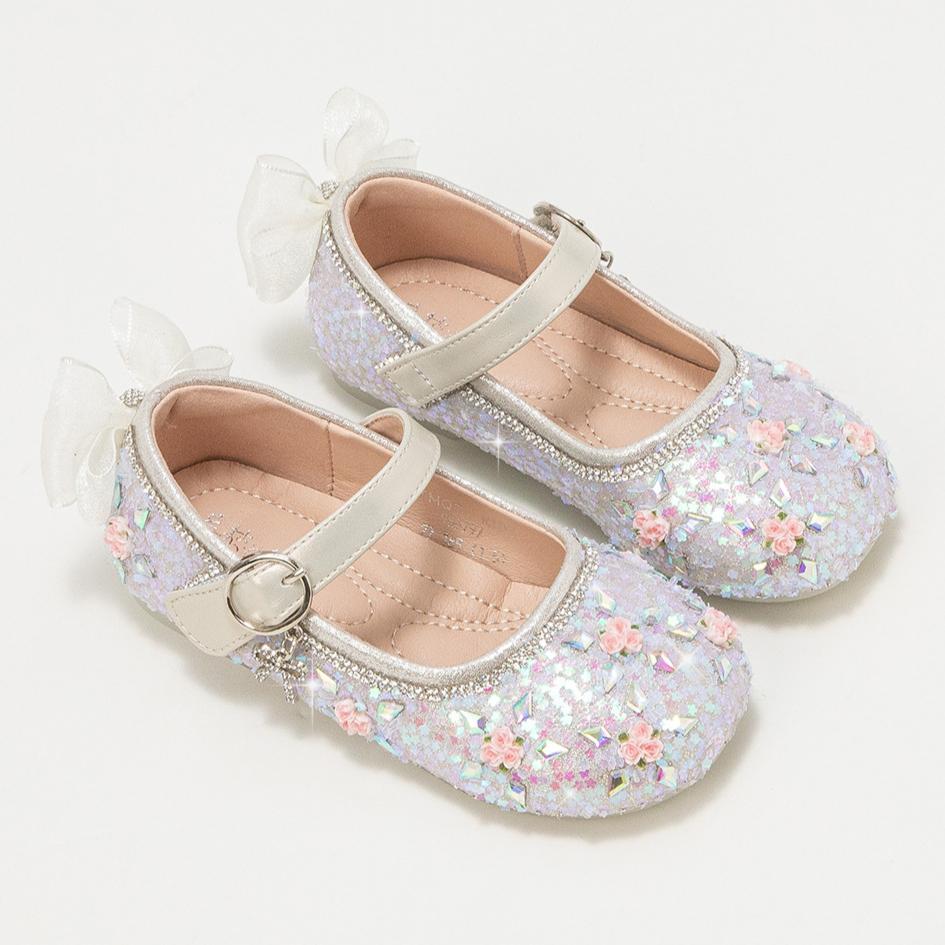 

Girls Fashionable Princess Shoes Children s Crystal Shoes Female Baby Shoes Soft Sole Casual Leather Shoes 34 срібний