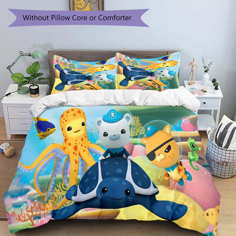 3pcs The Octonauts1 pattern bedding set duvet cover set includes duvet cover &pillowcases, perfect all season bedroom decoration & gift