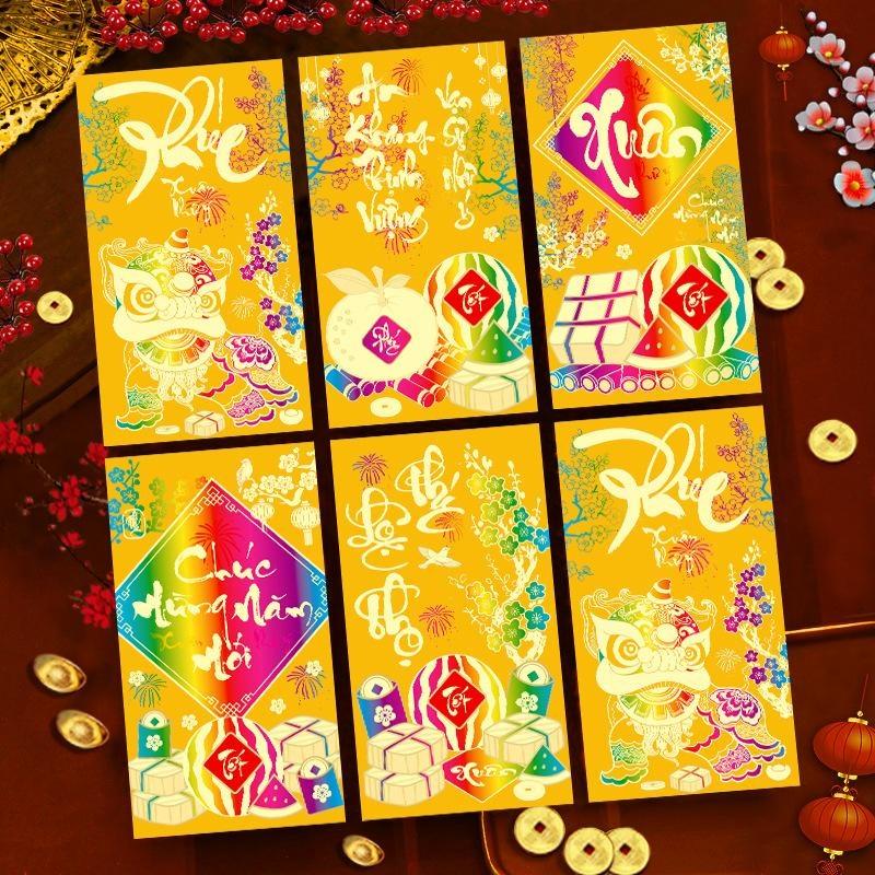 6Pcs Chinese Spring Festival Red Envelopes New Year Red Envelopes Vietnamese 2027 Goat Year Money Pockets