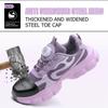 Safety Shoes for Women Steel Toe Sneakers Puncture Lightweight Boots Female Pink Small Size Safety Shoes Women Sneakers