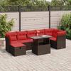 VidaXL Garden Lounge Set with Cushions 8 Pcs Brown Braided Resin 3327794
