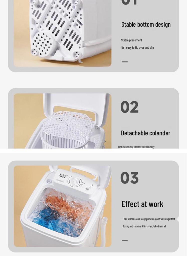 Angpai 4.5KG Mini Semi-Automatic Washing Machine for Socks and Baby Clothes with Dehydration Function