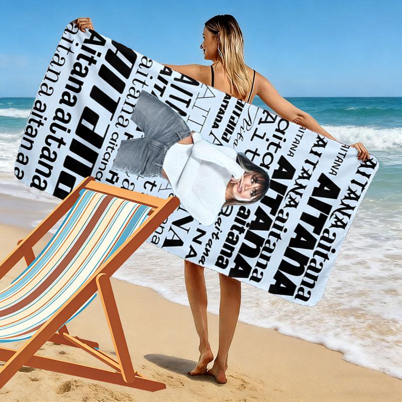 Aitana Print Beach Towel, Large Soft Quick Dry Towel for Beach Camping Swimming