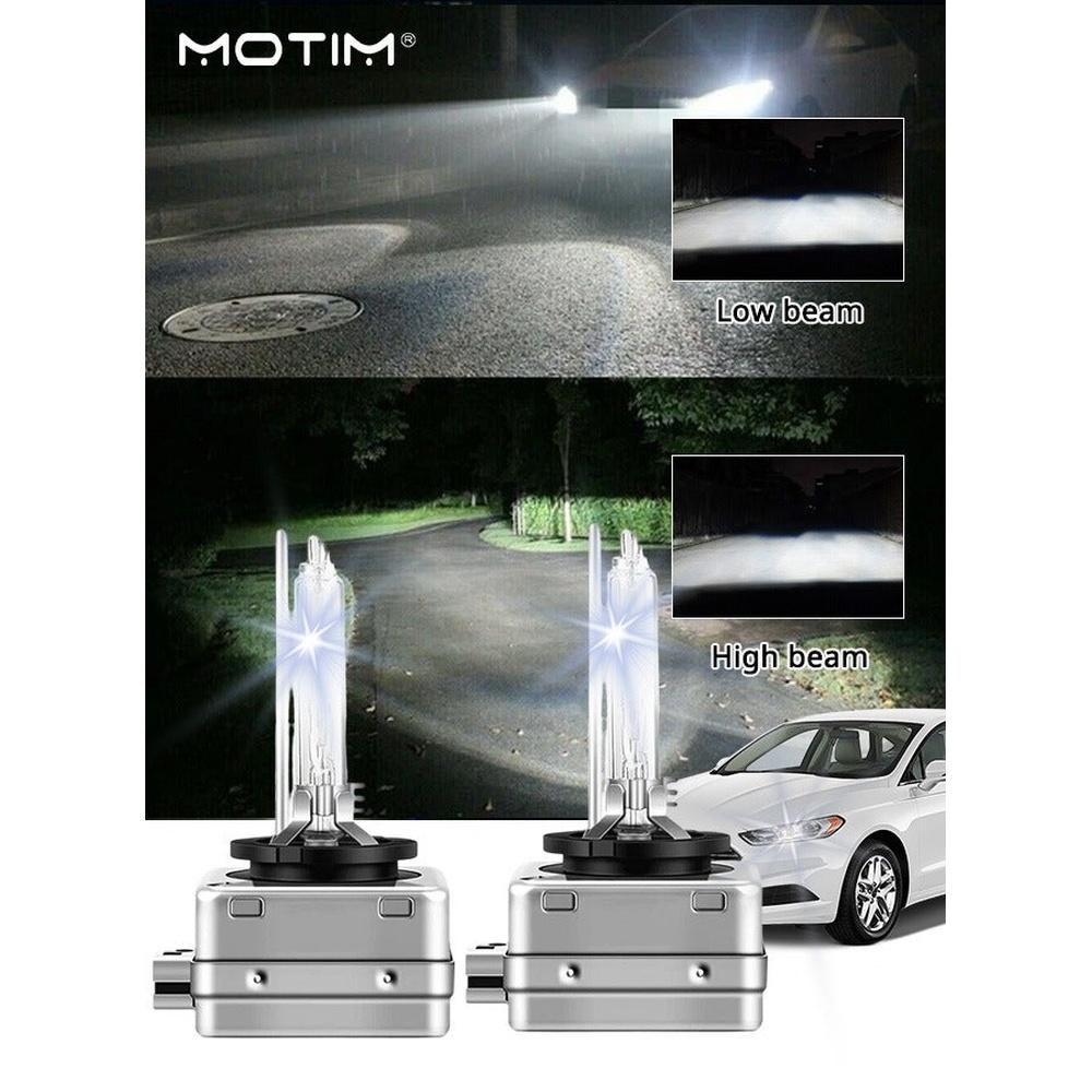 2 Pack Car Headlights D1S HID Xenon Headlight Bulbs With Projector 8000K 3200Lm High Brightness 500% Brightnes Hi/Lo Beam LED Bulbs IP67 Waterproof B