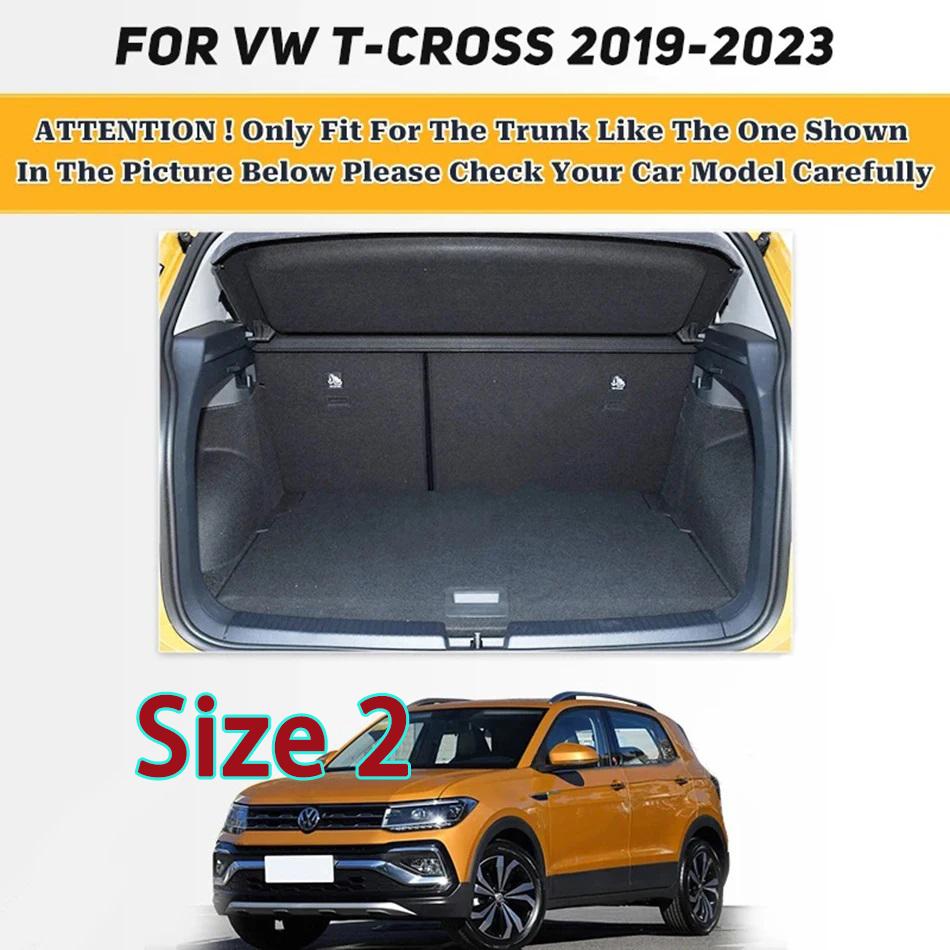 Custom Car Trunk Mat For VOLKSWAGEN VW T-Cross 2019-2025 Auto Interior Accessories Carpet Luxury Durable Leather Mat