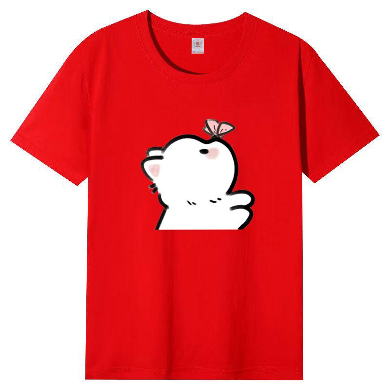 

2024 Девушка Женщины Мультфильм Футболка Милые Футболки Хлопок Короткий Рукав Принт Топы 3XL