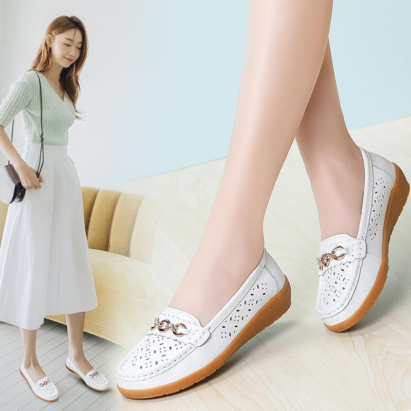 Wedge Shoes Women 2025 New Casual Classic Fashion Elegant Candy Colors Leather Shoes Comfortable Female Walking Footwear Lofers