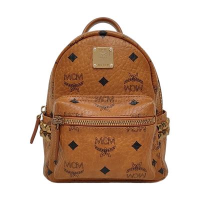 [Gebraucht] Klassischer All-Over-Logo-Nieten-Drei-in-Eins-Beschichteter Canvas-Schulter-Crossbody-Rucksack - Gut #XT1YK4