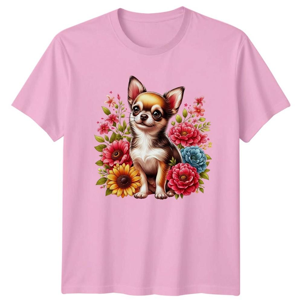 Sweet Chihuahua Puppy Dog Surrounded Unisexs TShirt Chihuahua Floral Dog