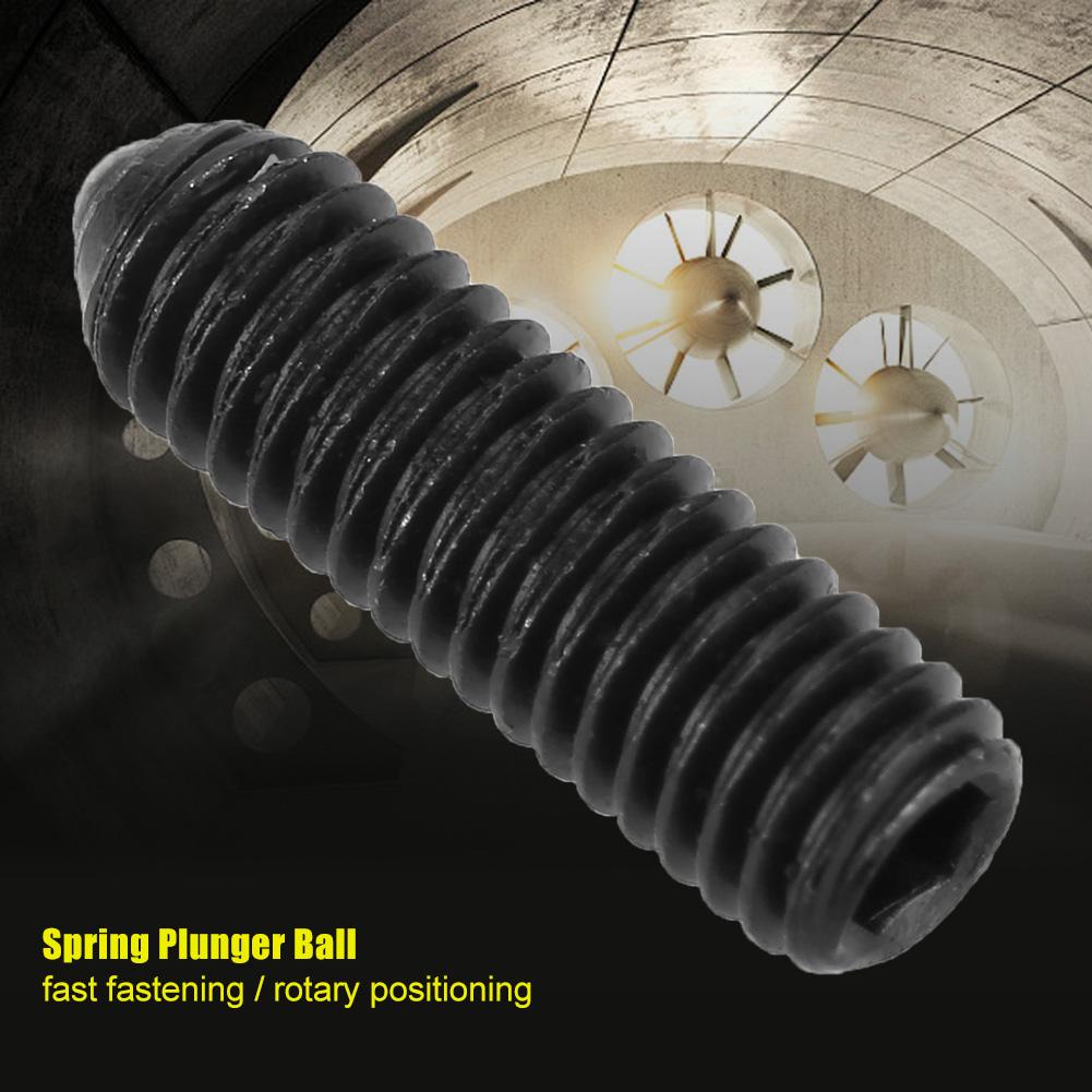 10pcs M3 Screw Thread Hex Socket Carbon Steel Ball Spring Plungers Set (M3*12)