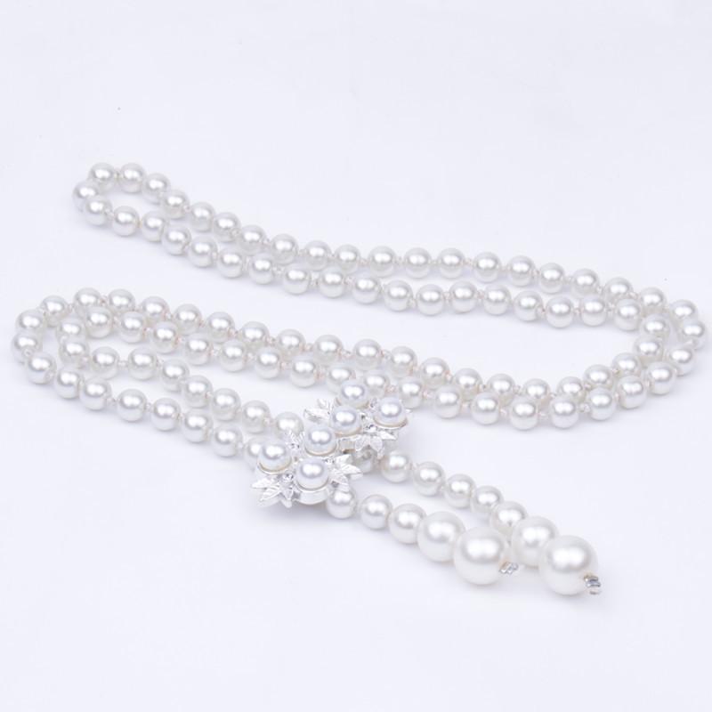 Single Row Imitation Pearl Waist Chain Dress Summer Belt Bow Buckle Pentagram Multi-Buckle Multi-Style