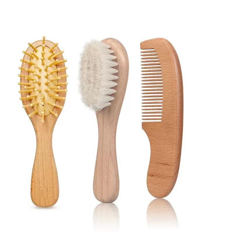 Kids' Hairdressing Set: Shampoo Cleaning Brush & Baby Massage Wool Comb