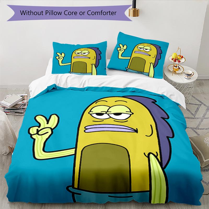3pcs SpongeBob Bedding Set Duvet Cover Closure Includes 1 Duvet Cover & 2 Pillowcases, Soft and Comfortable for All Seasons.